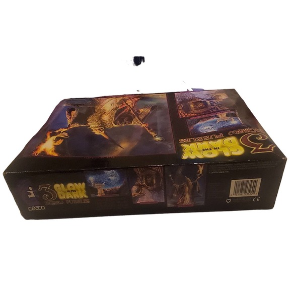 Ceaco 3 Glow in the Dark Jigsaw Puzzles Sealed Note Box is Warped - Picture 5 of 6